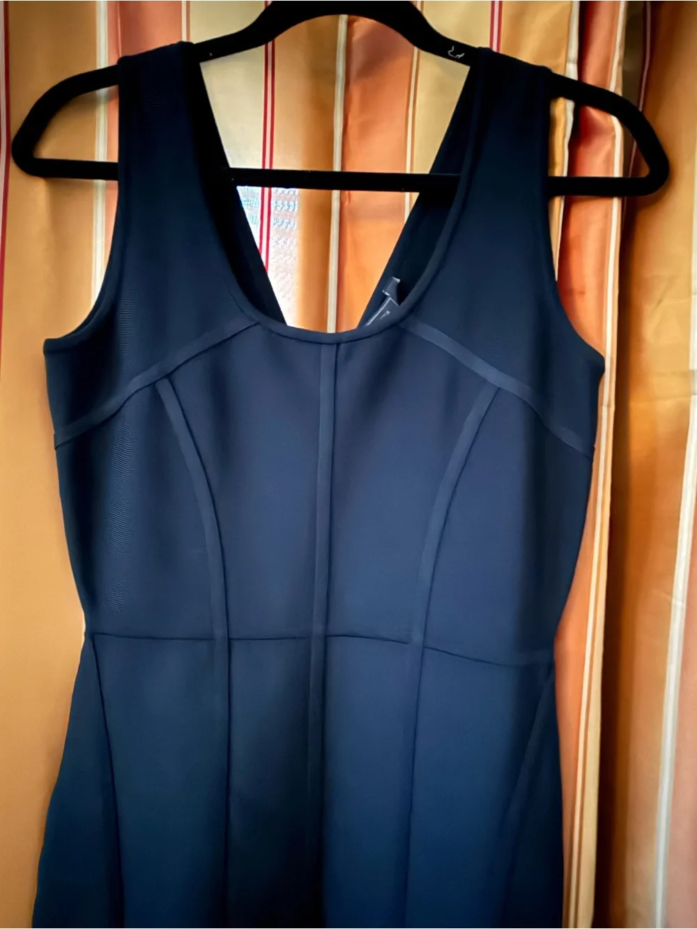 BCBGMaxAzria Black Fitted Midi Sheath Dress